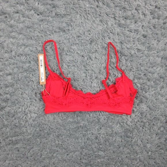 Skims Fits Everybody Lace Bralette Womens XS Cayenne Scoop Bra Wireless NWT - Picture 8 of 9